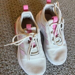 Adidas Kids Cream and Pink Sneakers